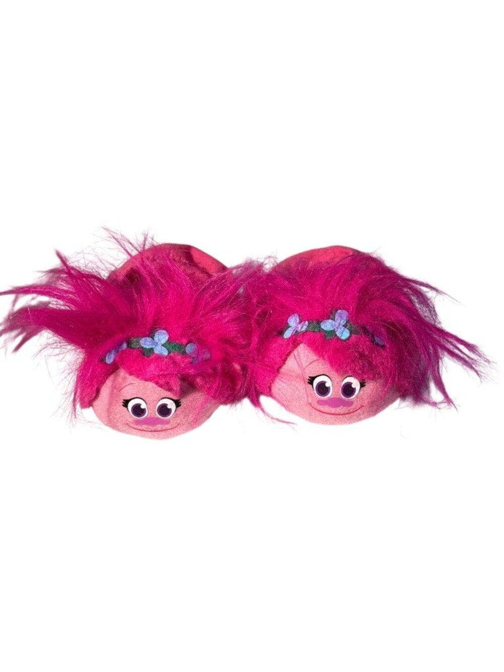 Build A Bear Troll Slippers Pink Poppy Plush Fluffy Hair DreamWorks 2017
